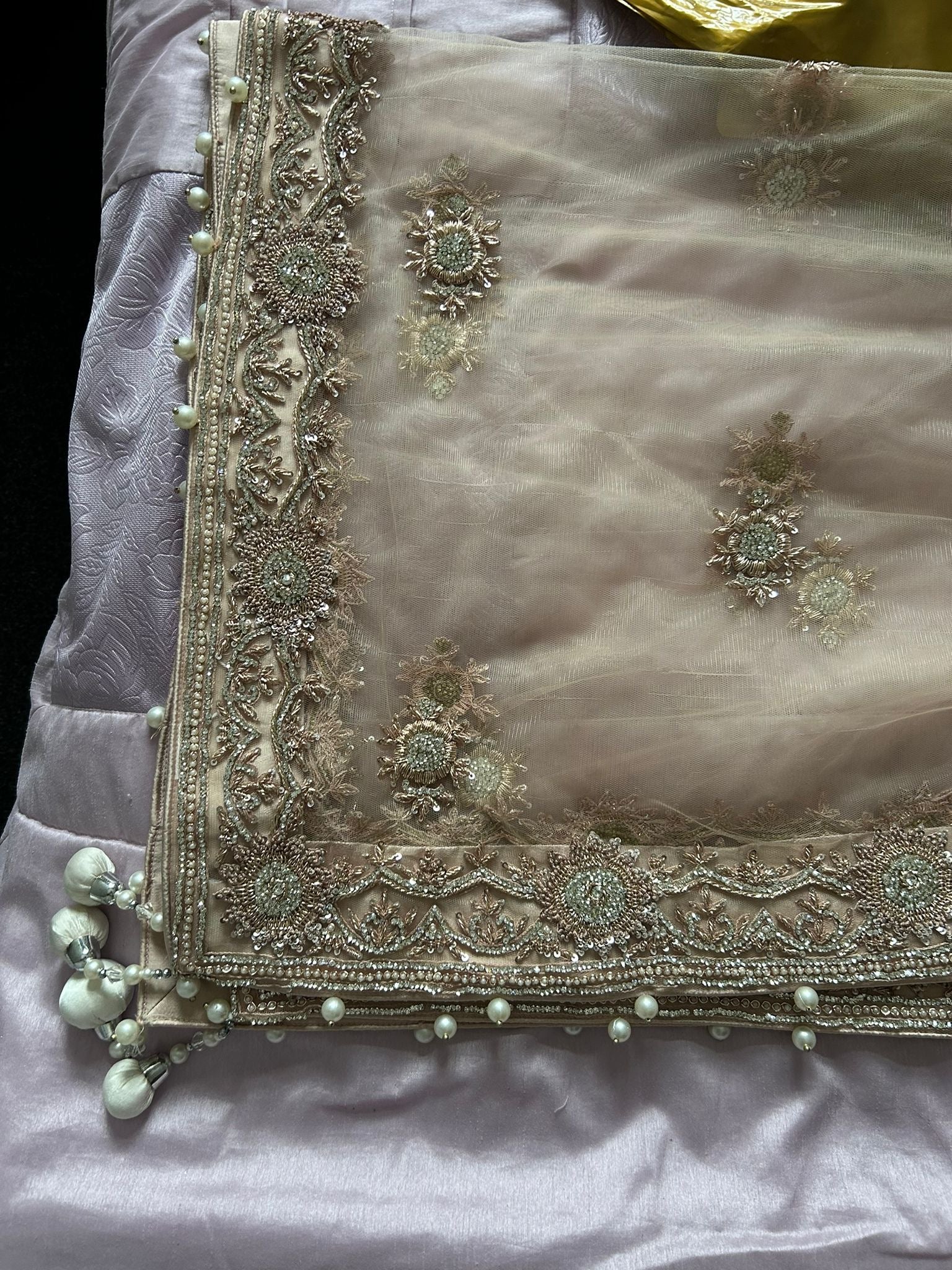 Seasonz White and Rose Bridal Lengha