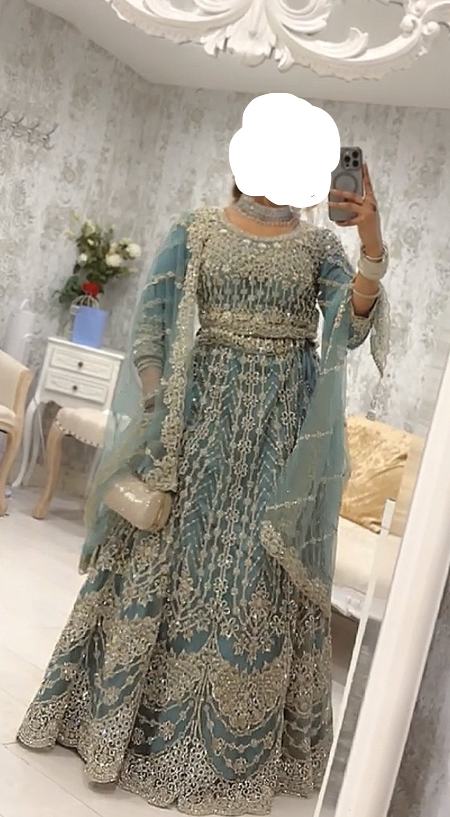 Teal Blue Lehenga