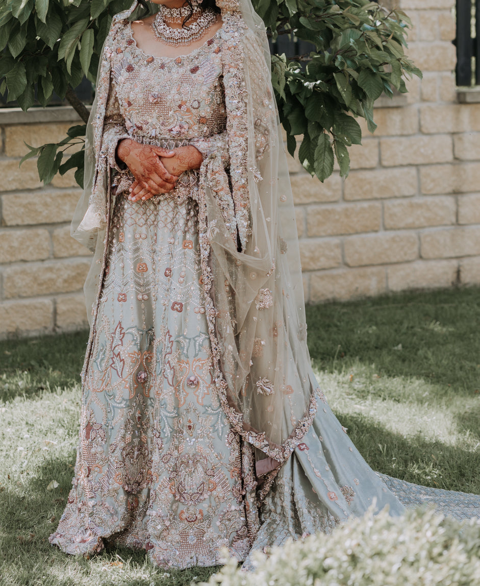 Janan Bridal Silver Lengha