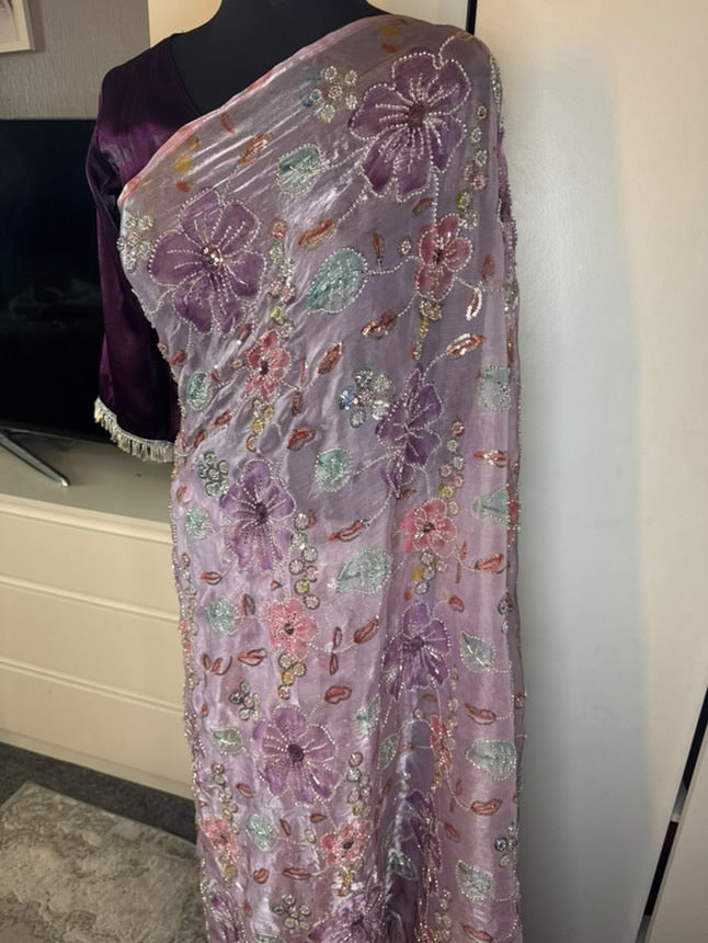 Lilac Saree by NB Couture