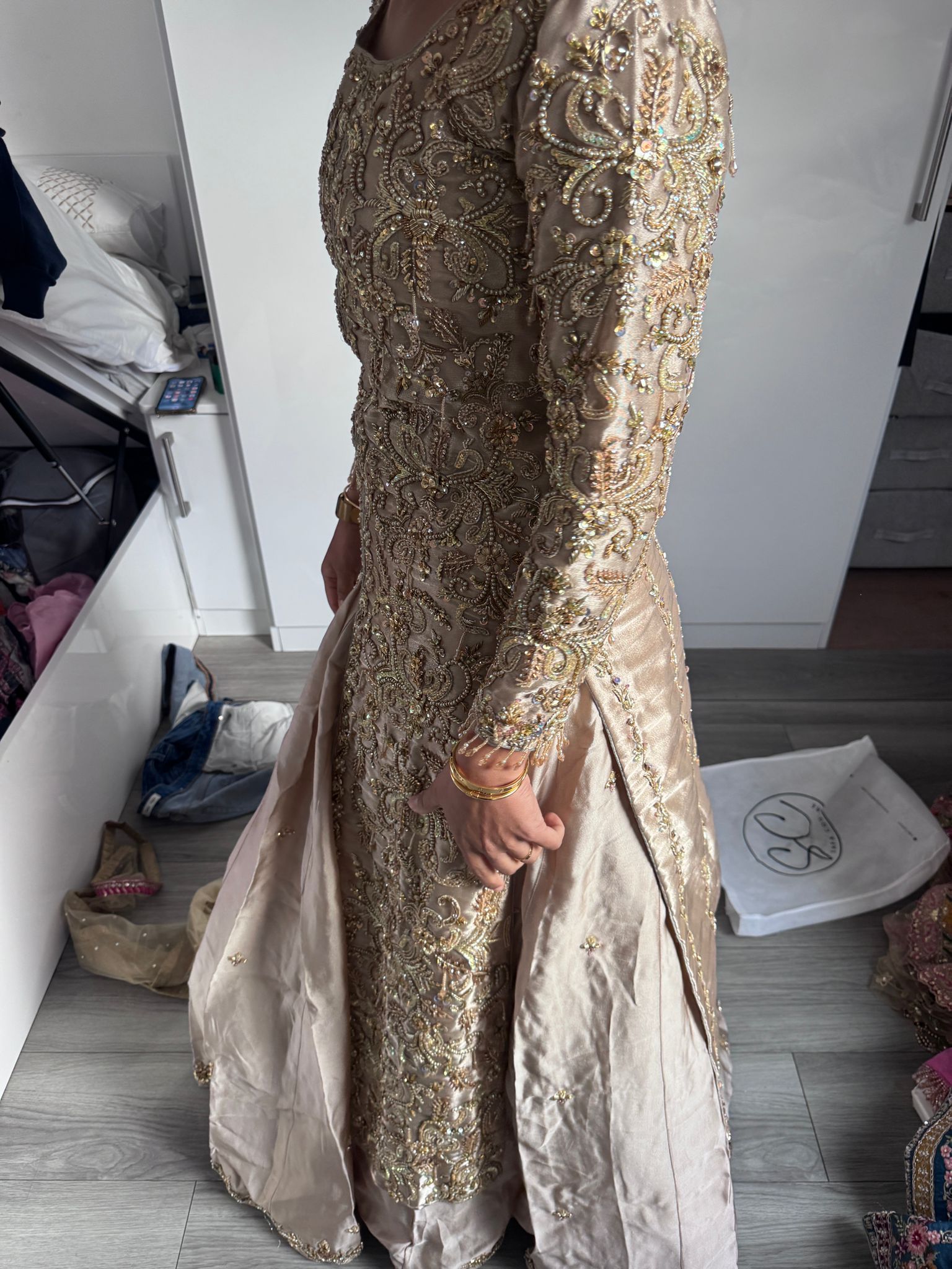 Champagne kameez and lengha