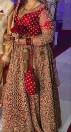 Sunning Red/Gold Bridal Lengha