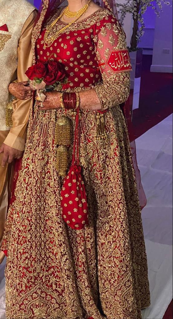 Sunning Red/Gold Bridal Lengha
