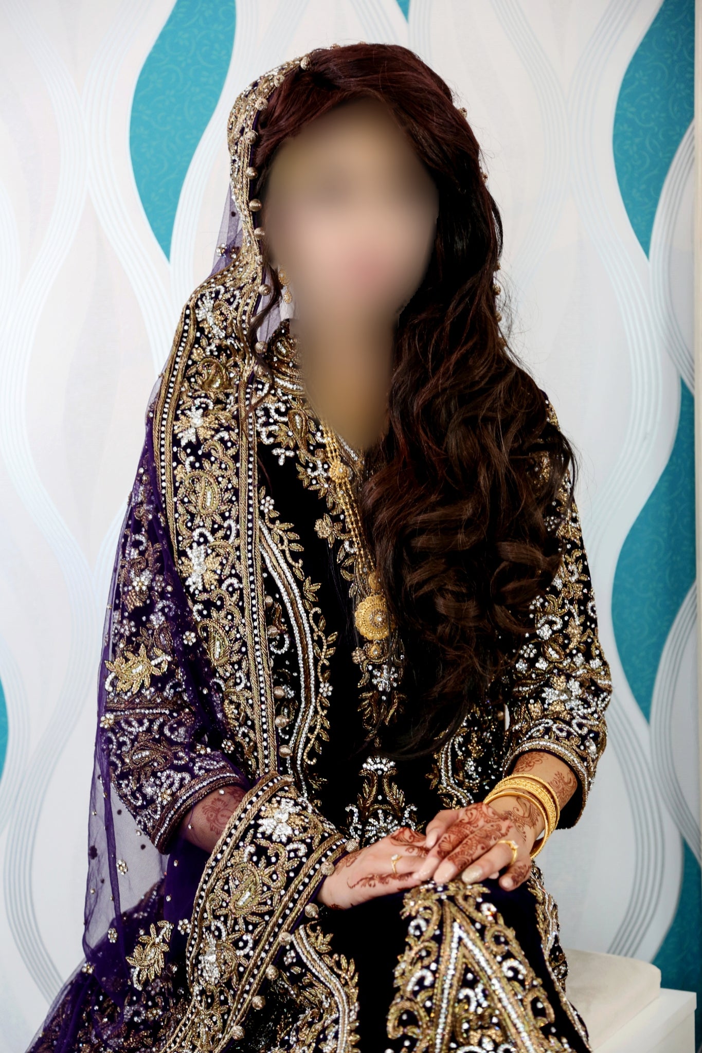 Beautiful Purple Bridal Dress