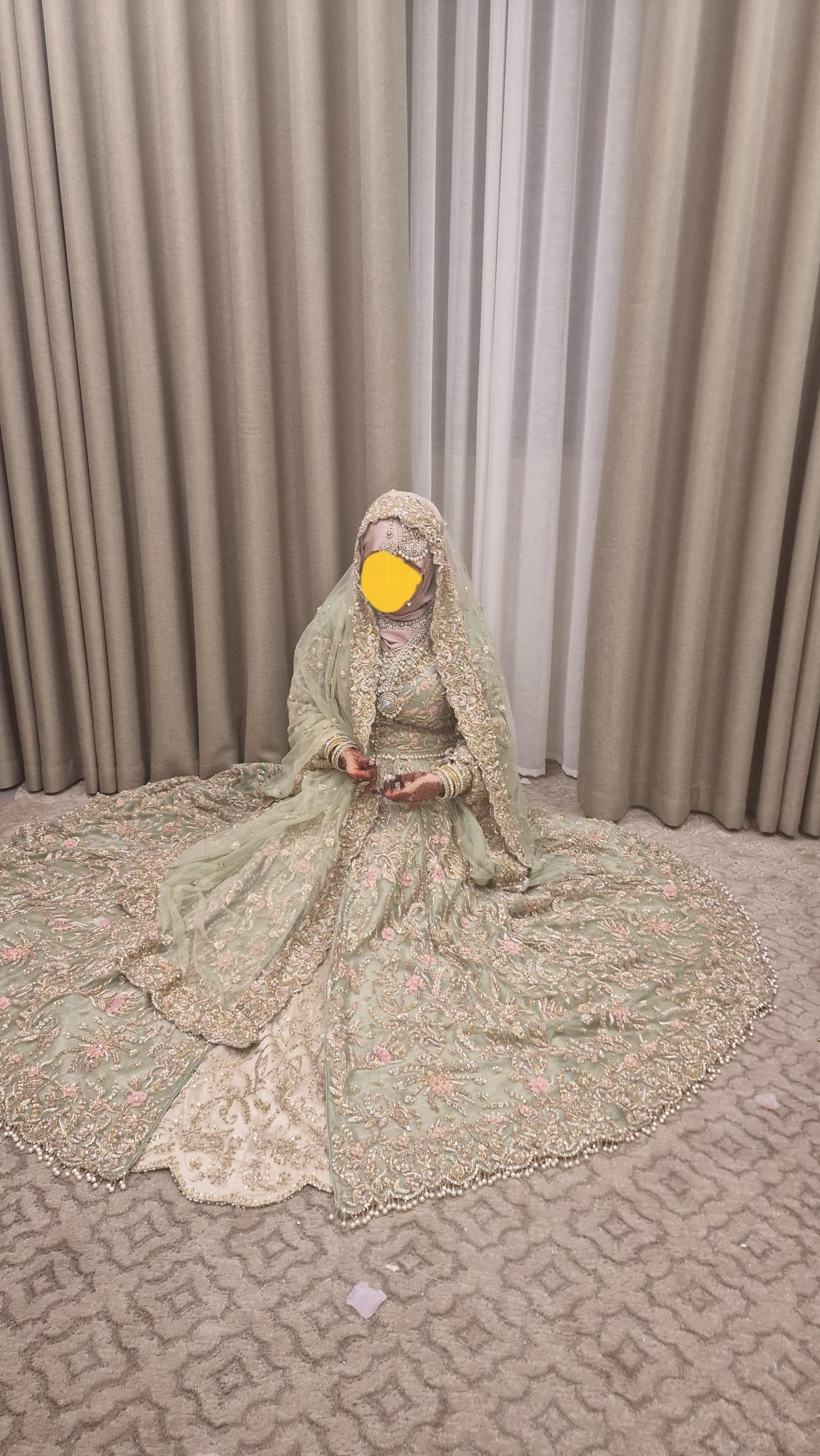 Mint Green & Gold Lengha