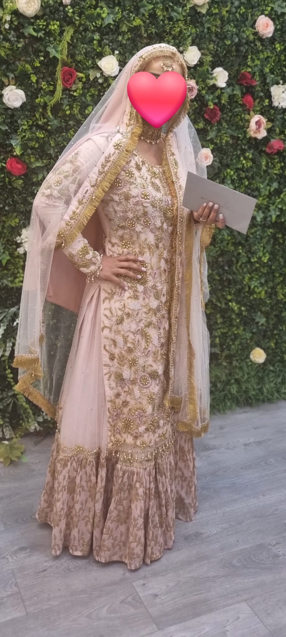 Blush pink asian bridal dress from Sache