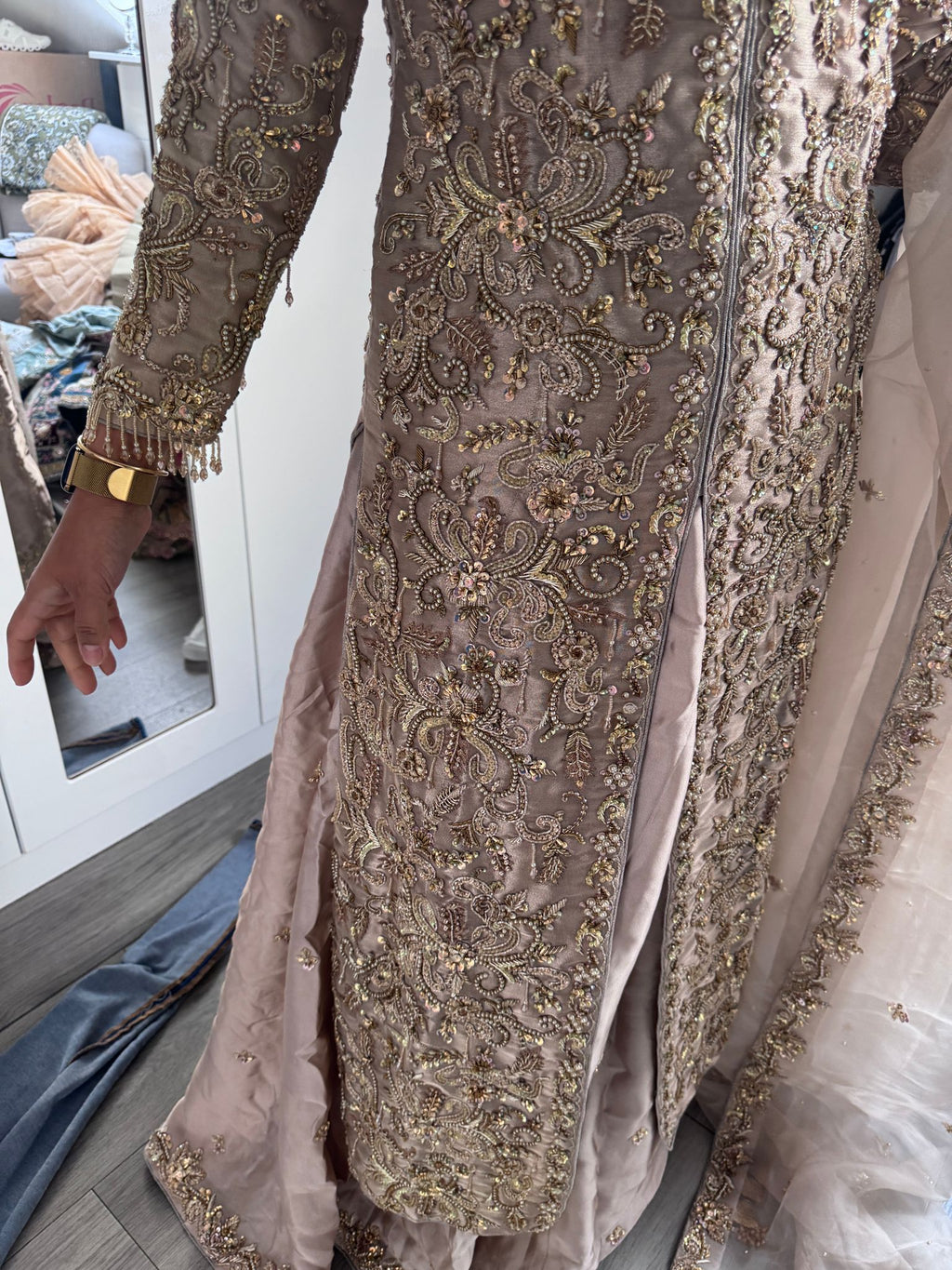 Champagne kameez and lengha