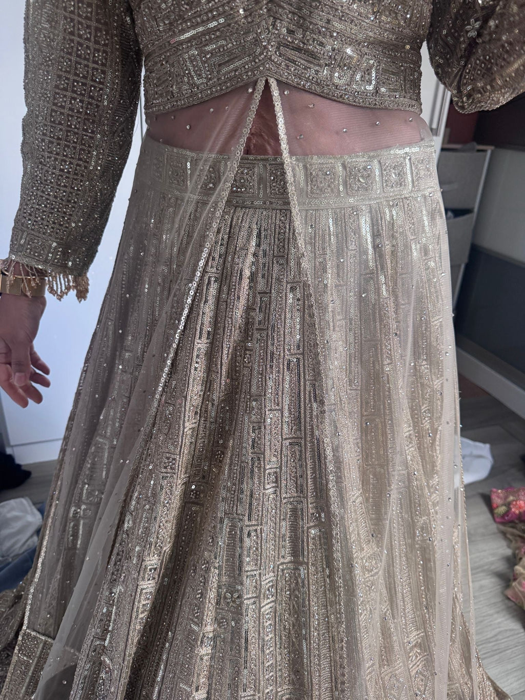 Gold emblished lengha