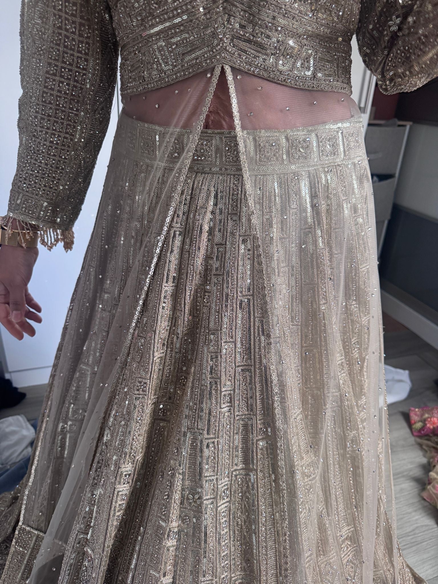 Gold emblished lengha