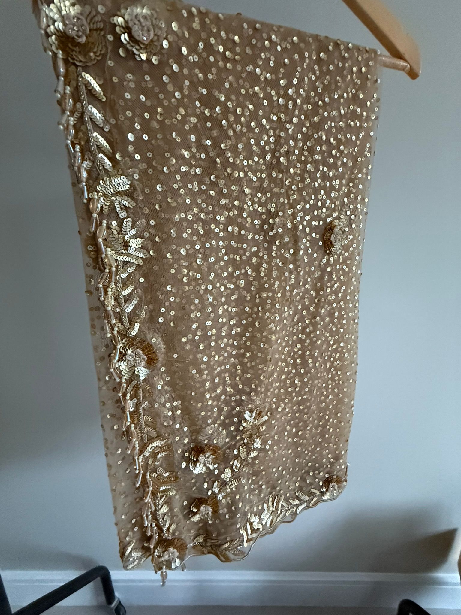 Golden Embellished Bridal/Party Lengha with Dupatta