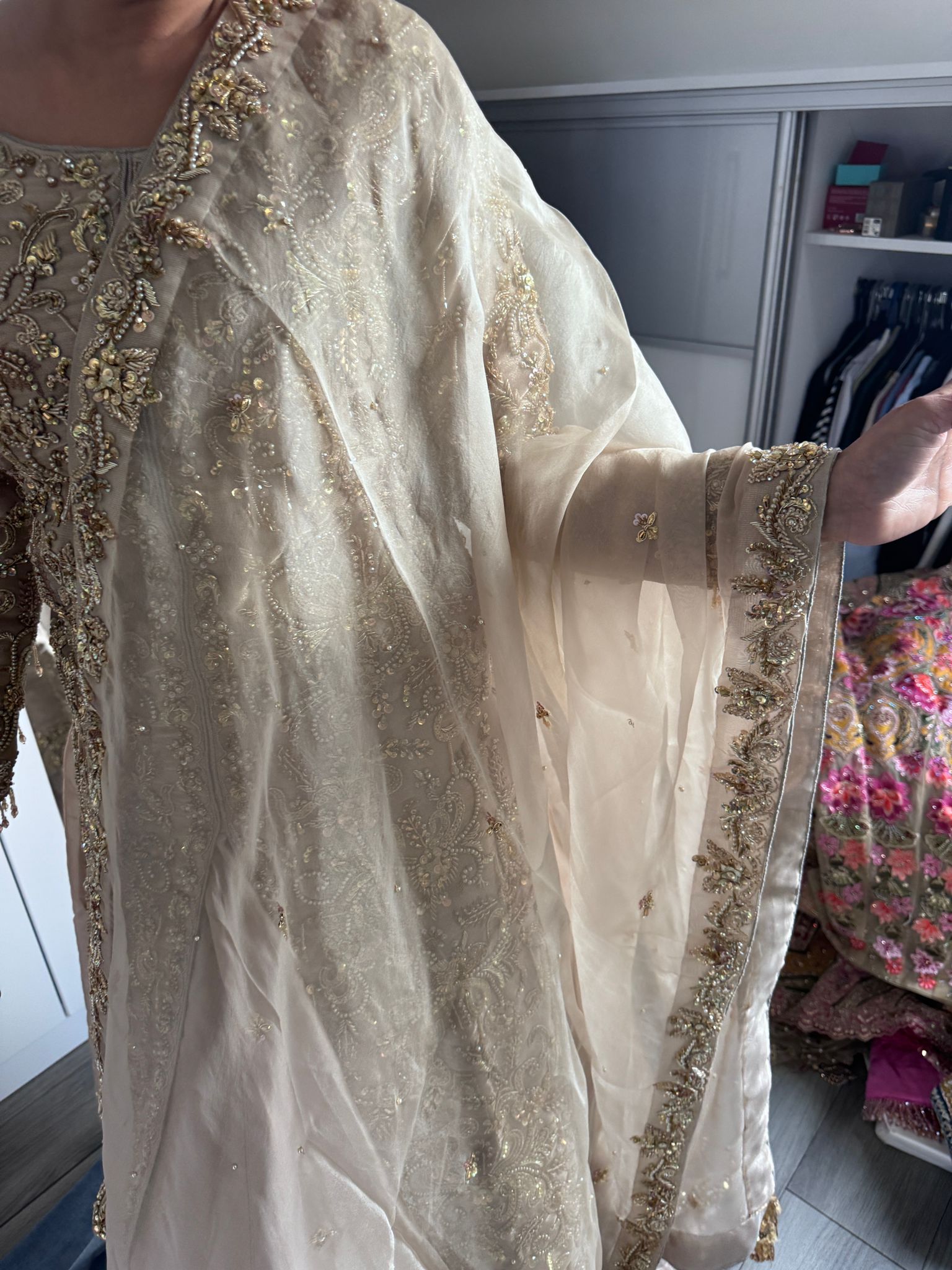 Champagne kameez and lengha