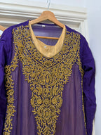 Regal Purple & Gold Embroidered Outfit