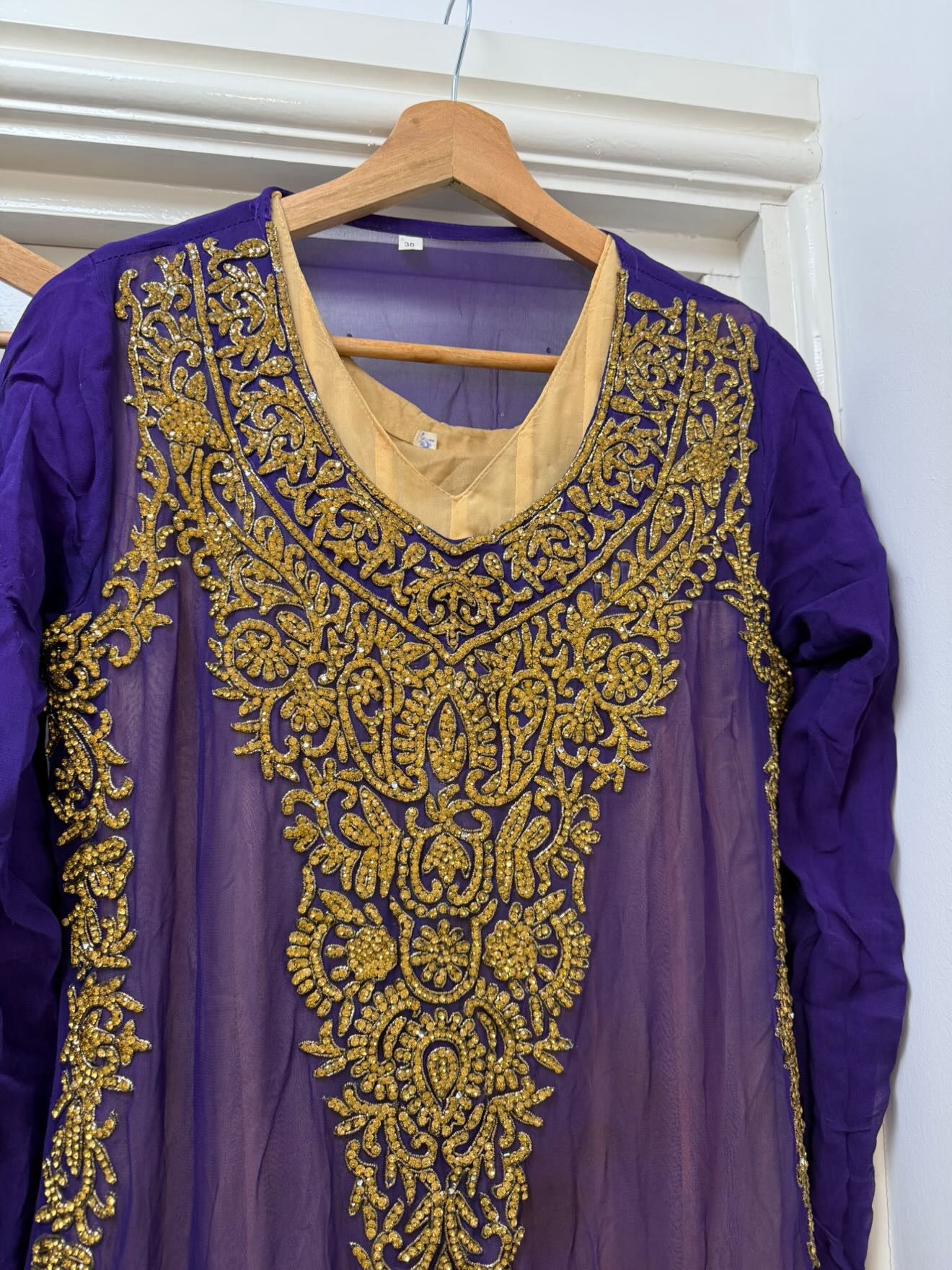 Regal Purple & Gold Embroidered Outfit