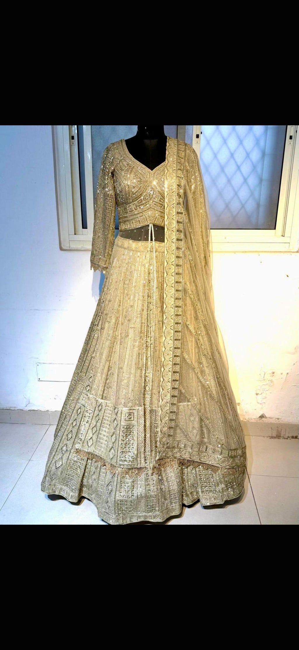 Gold emblished lengha