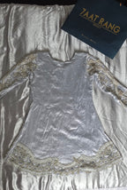 Sky blue heavy party suit by 7aatrang