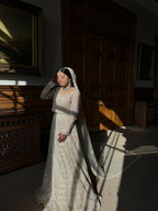 Ijaazat Attire Ivory/Champagne Lengha