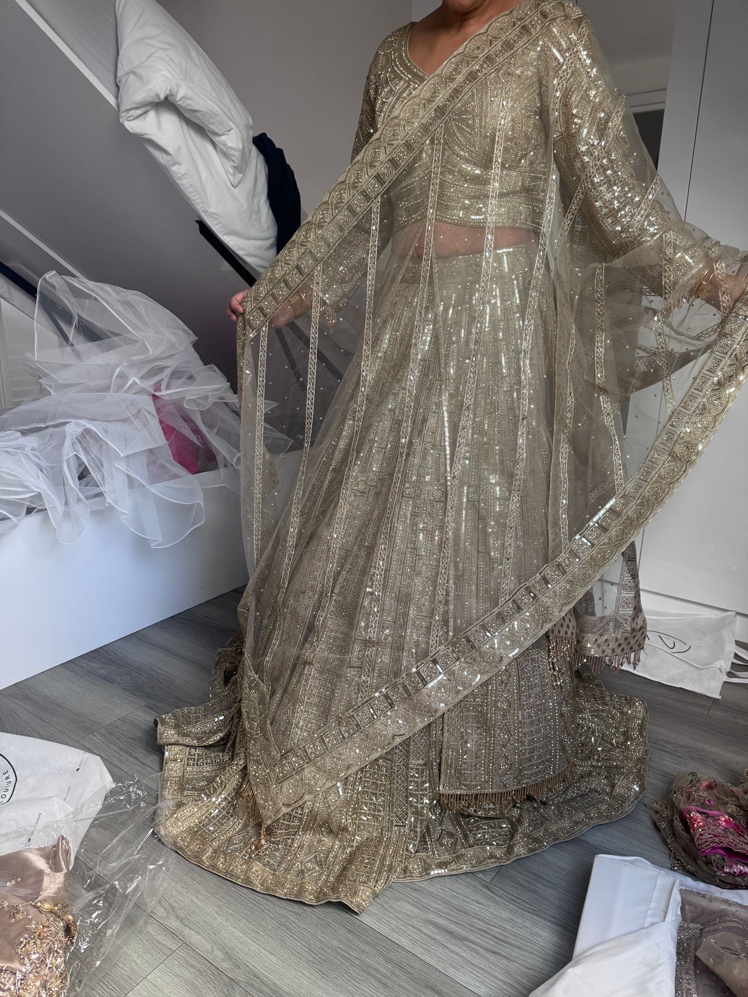 Gold emblished lengha