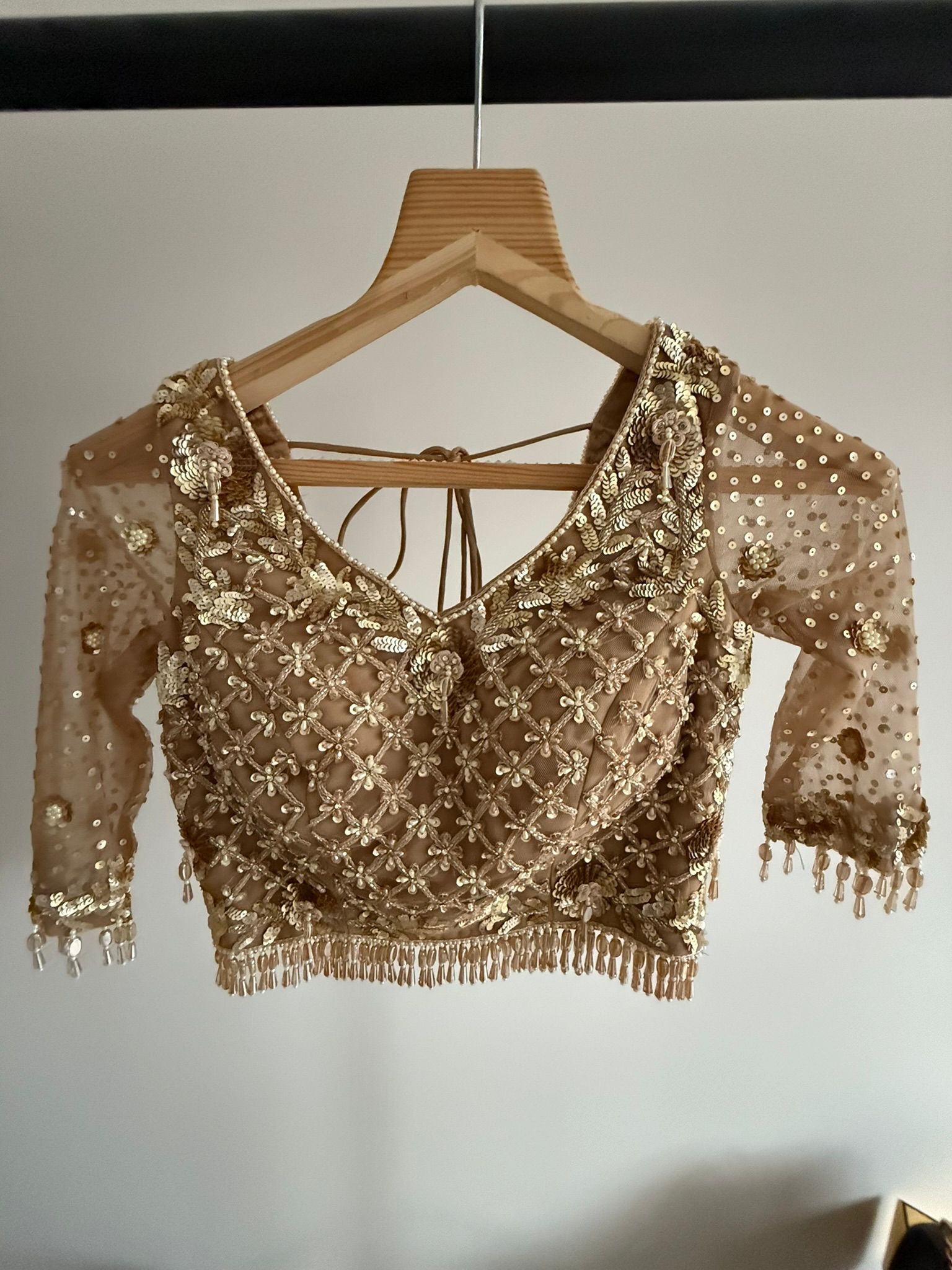 Golden Embellished Bridal/Party Lengha with Dupatta
