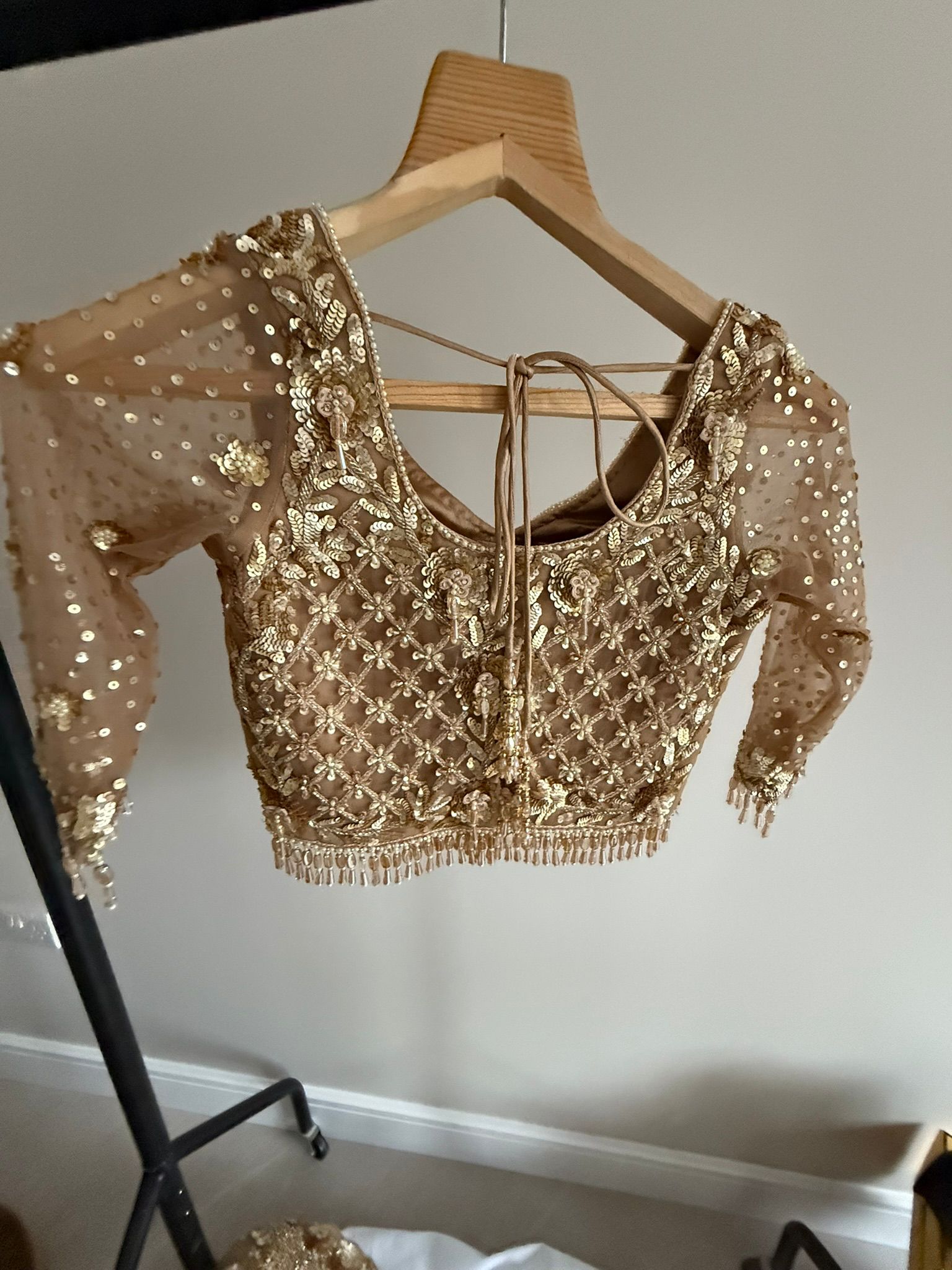 Golden Embellished Bridal/Party Lengha with Dupatta