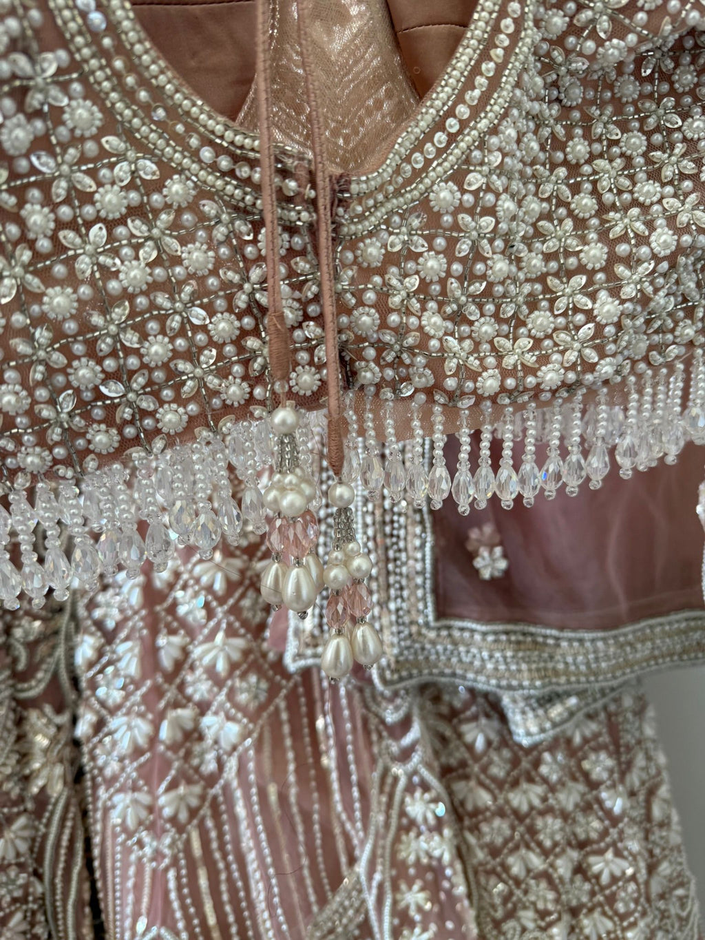 Gorgeous Pearl Reception Lengha from Kirans