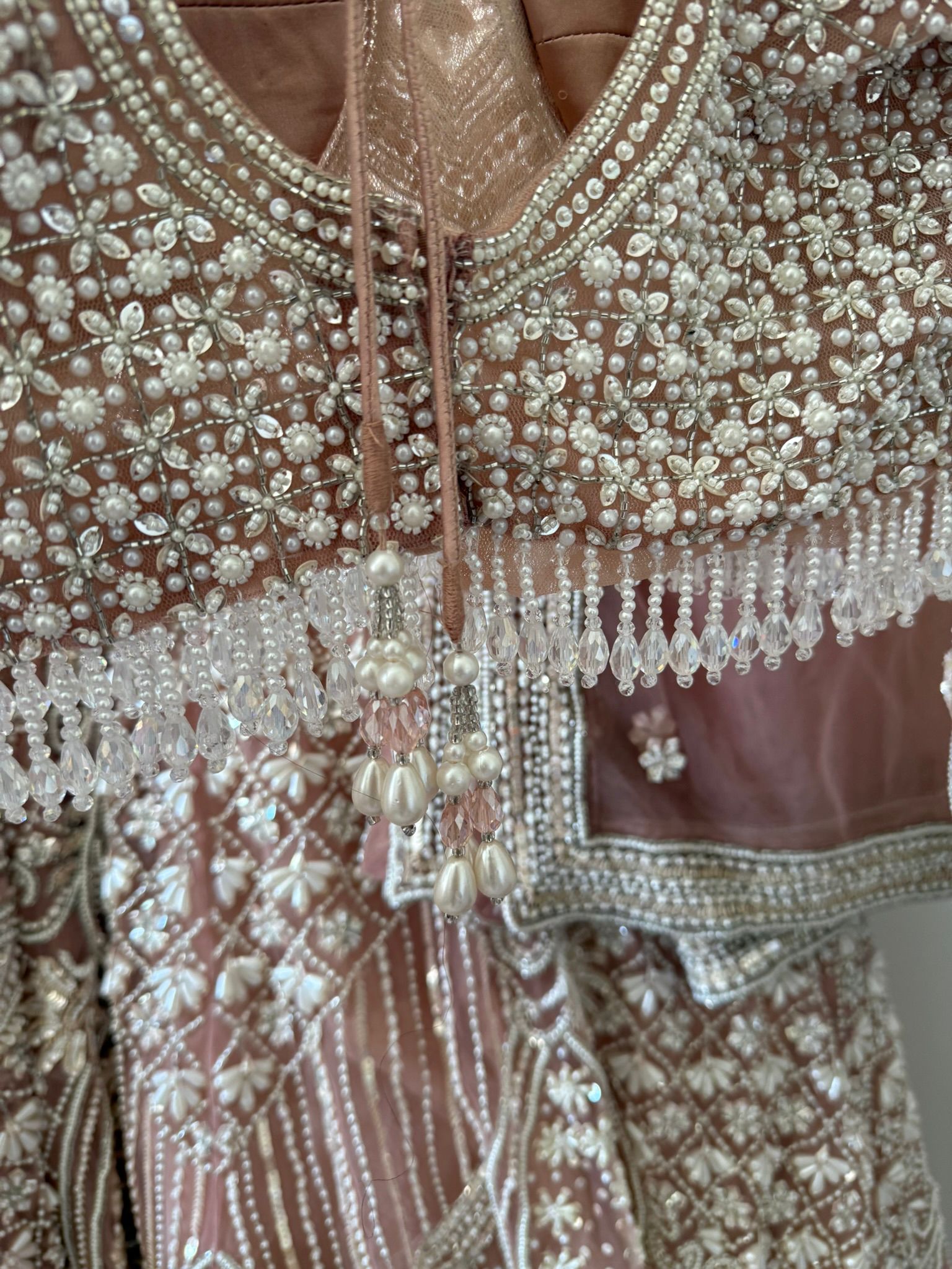 Gorgeous Pearl Reception Lengha from Kirans