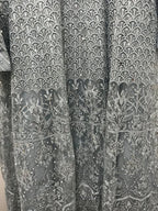 Dusty Blue Embroidered Long Dress