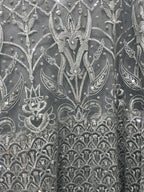 Dusty Blue Embroidered Long Dress