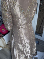 Gold lengha with zardozi