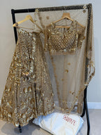 Golden Embellished Bridal/Party Lengha with Dupatta