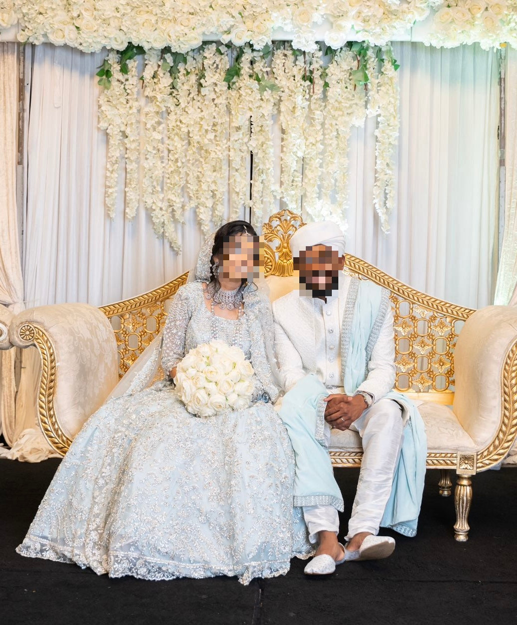 Bombay Fashion Sky Blue Bridal Lengha