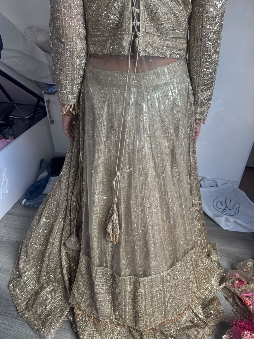 Gold emblished lengha