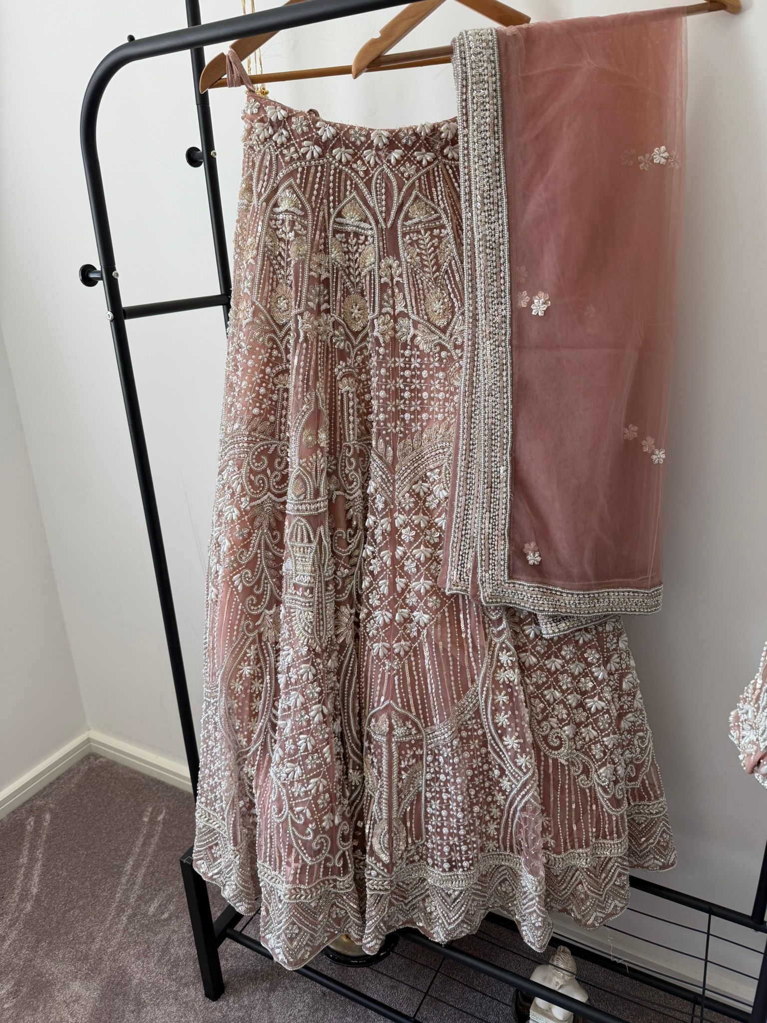 Gorgeous Pearl Reception Lengha from Kirans