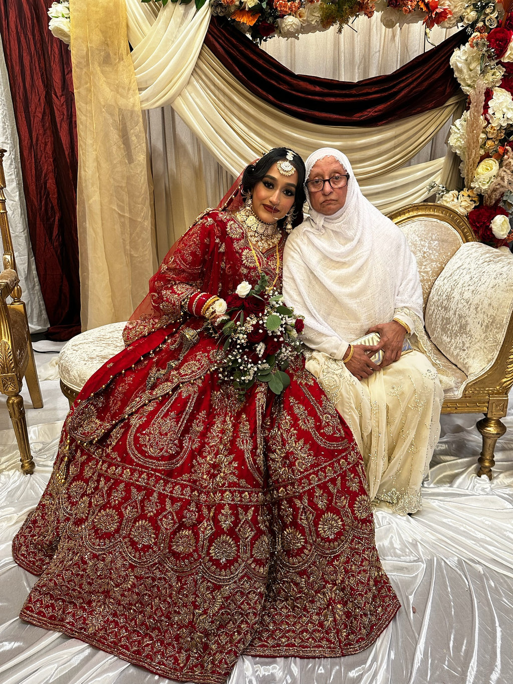 Red/Gold Bridal lengha
