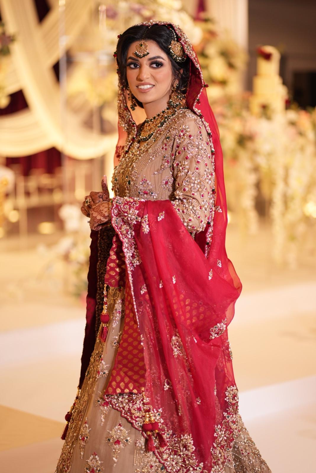 Hoor Qasim Champagne Bridal Dress