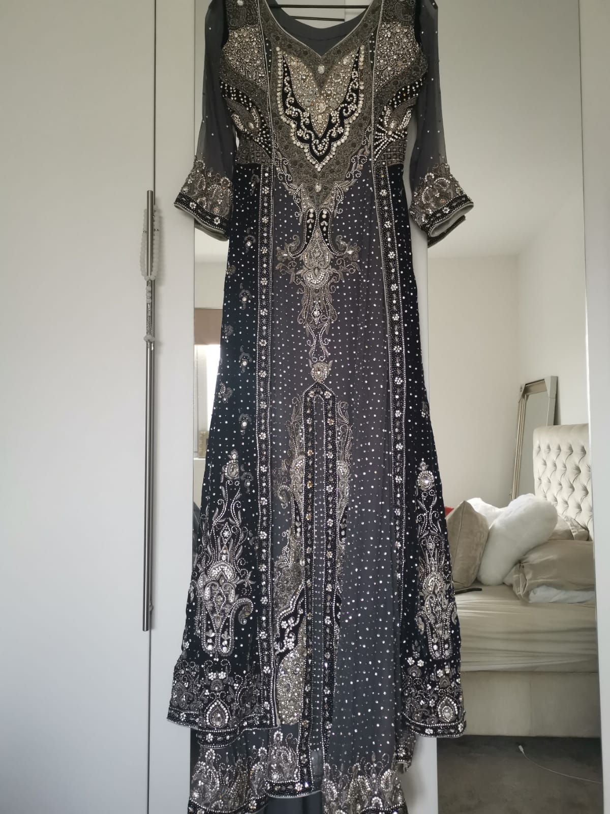 Navy and Silver Long Lehngha