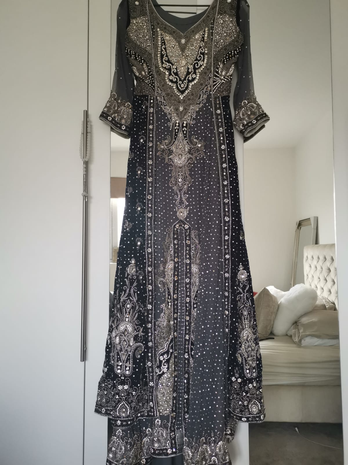 Navy and Silver Long Lehngha