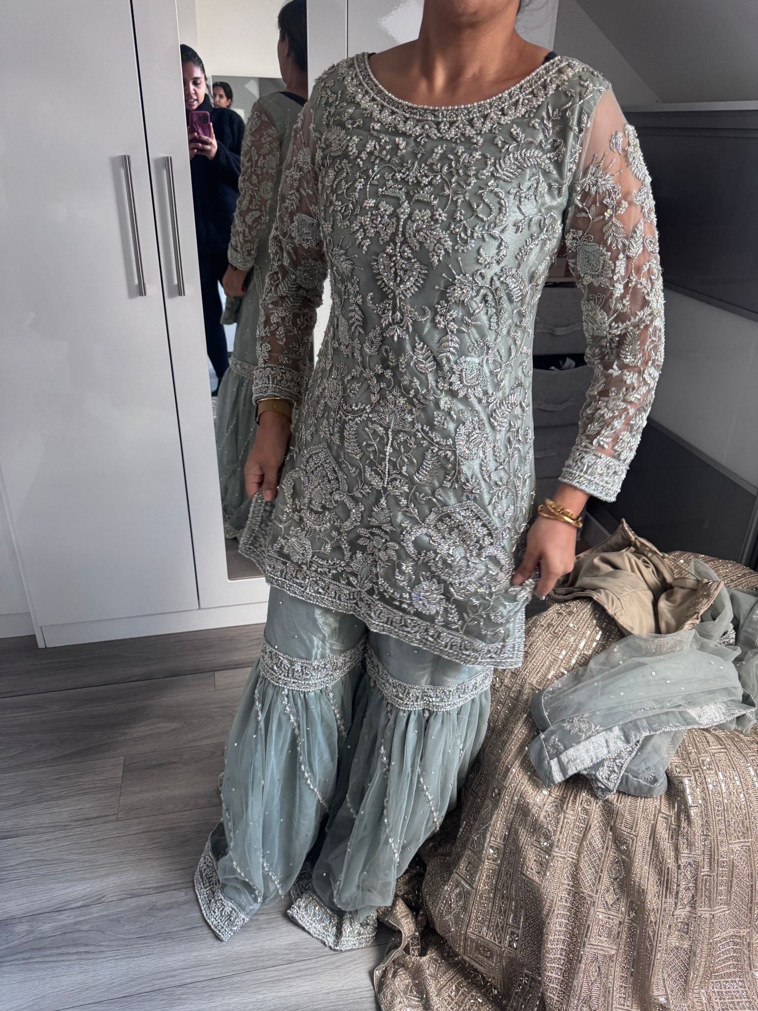 Ice blue sharara - bridal