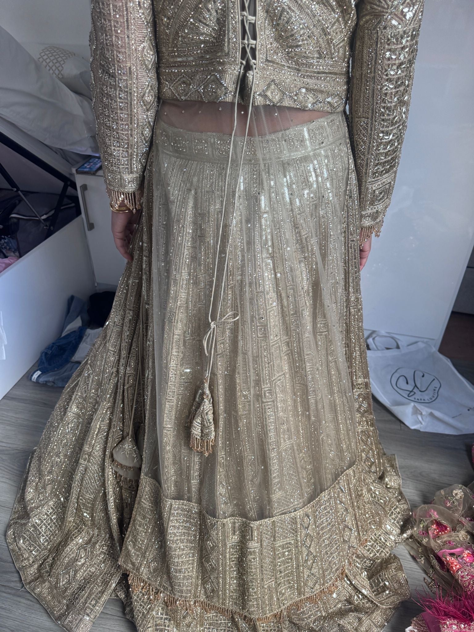 Gold emblished lengha