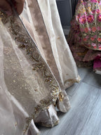 Gold lengha with zardozi
