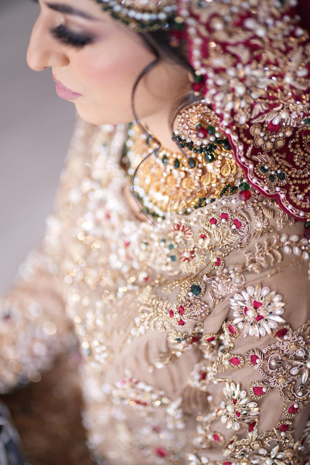 Hoor Qasim Champagne Bridal Dress