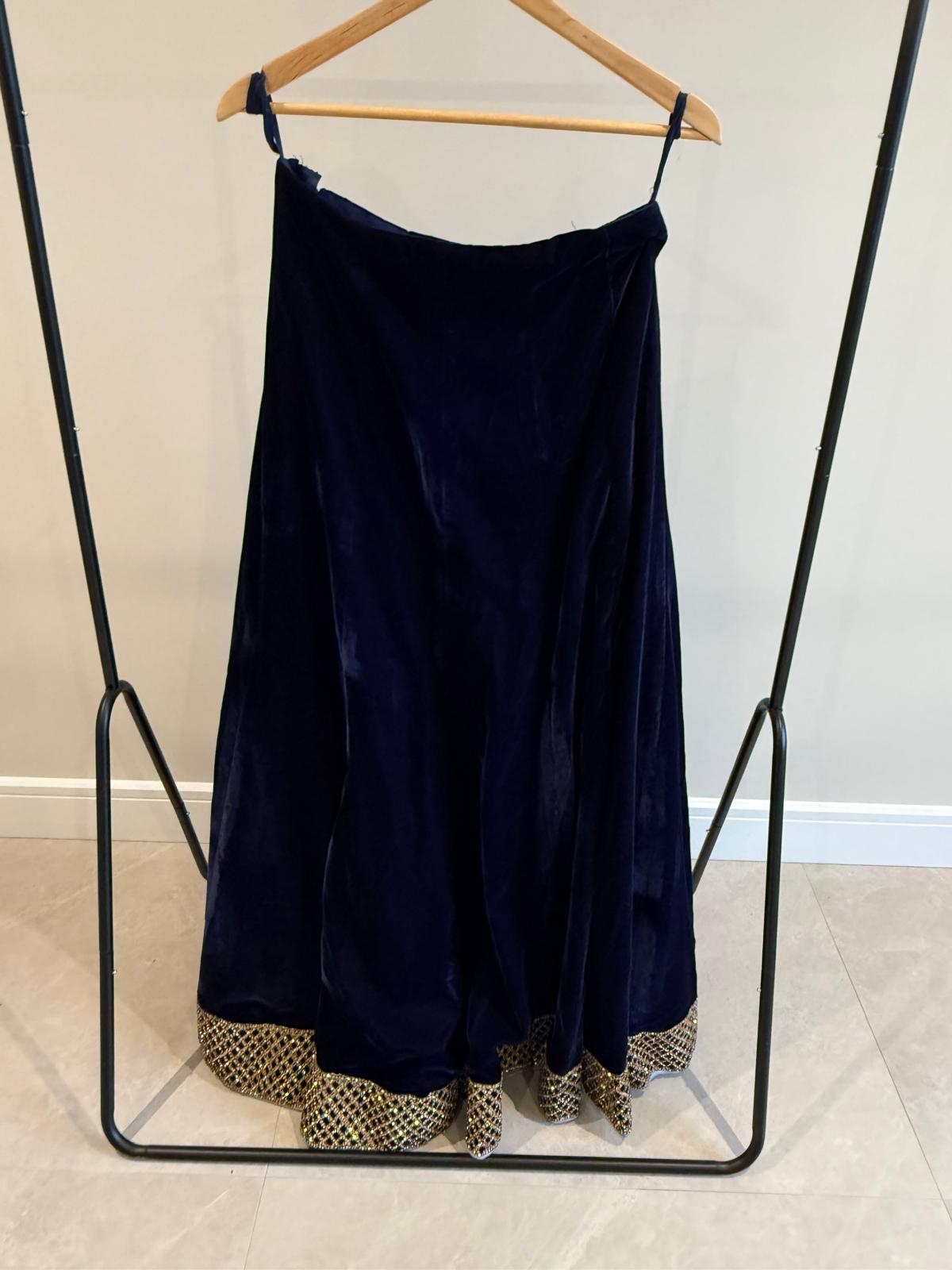 Deep Purple & Gold Embroidered Lehenga Set