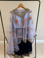 Deep Purple & Gold Embroidered Lehenga Set