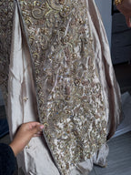 Gold lengha with zardozi