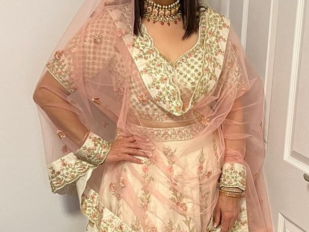 Ivory & Pink Lengha (Sabyasachi Inspired)