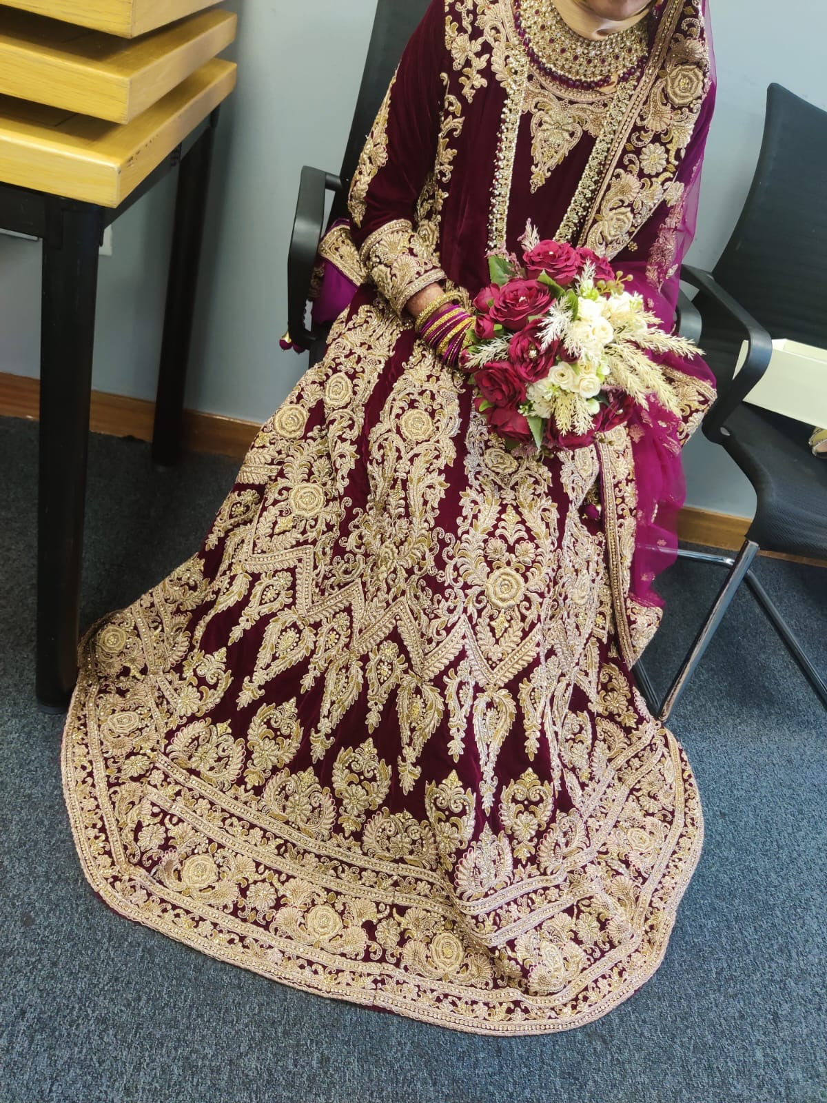 Deep Purple Asian Bridal Gown