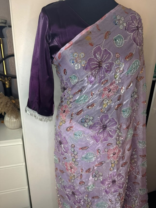 Lilac Saree by NB Couture