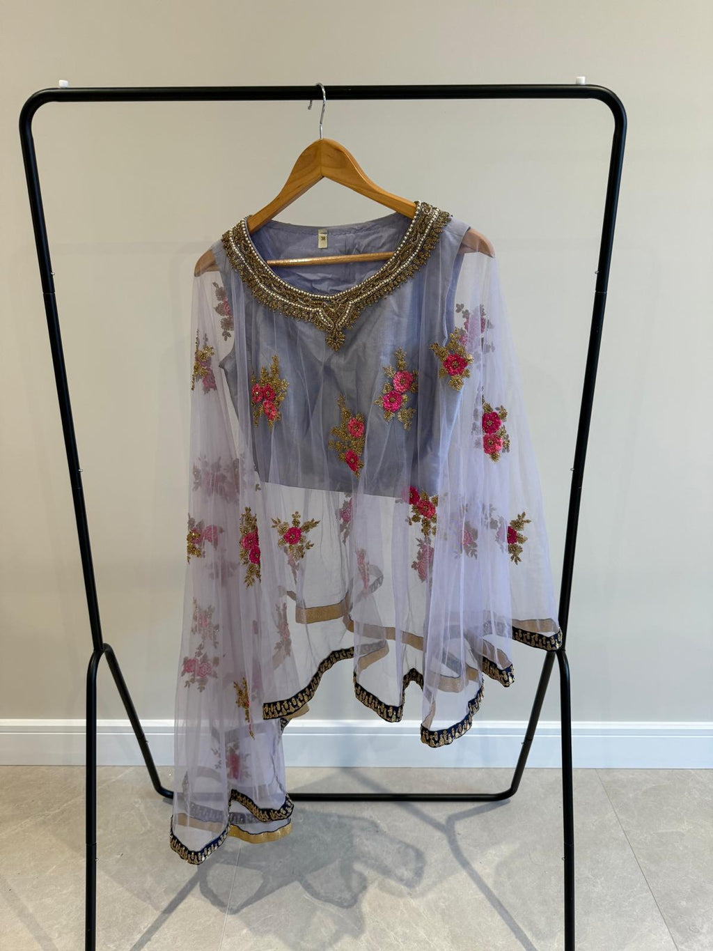 Deep Purple & Gold Embroidered Lehenga Set