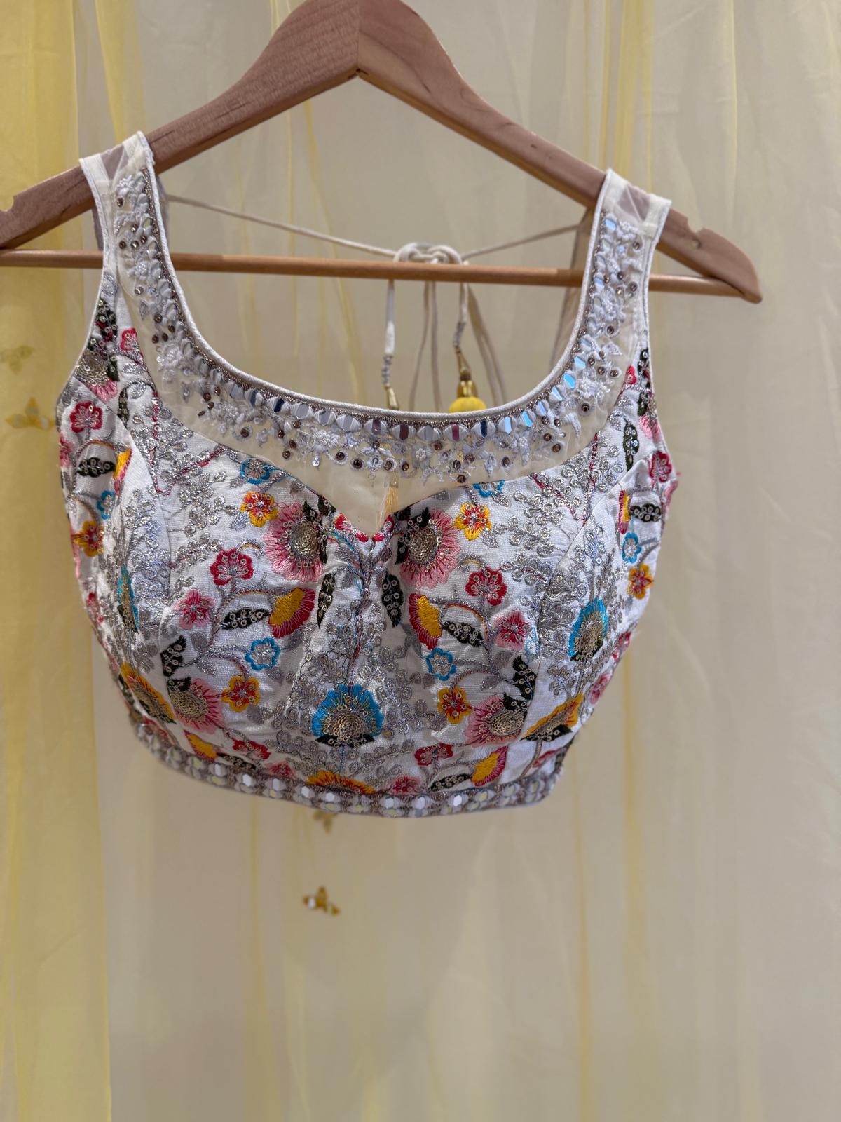 Sunshine Yellow Mirror Work Lehenga Set