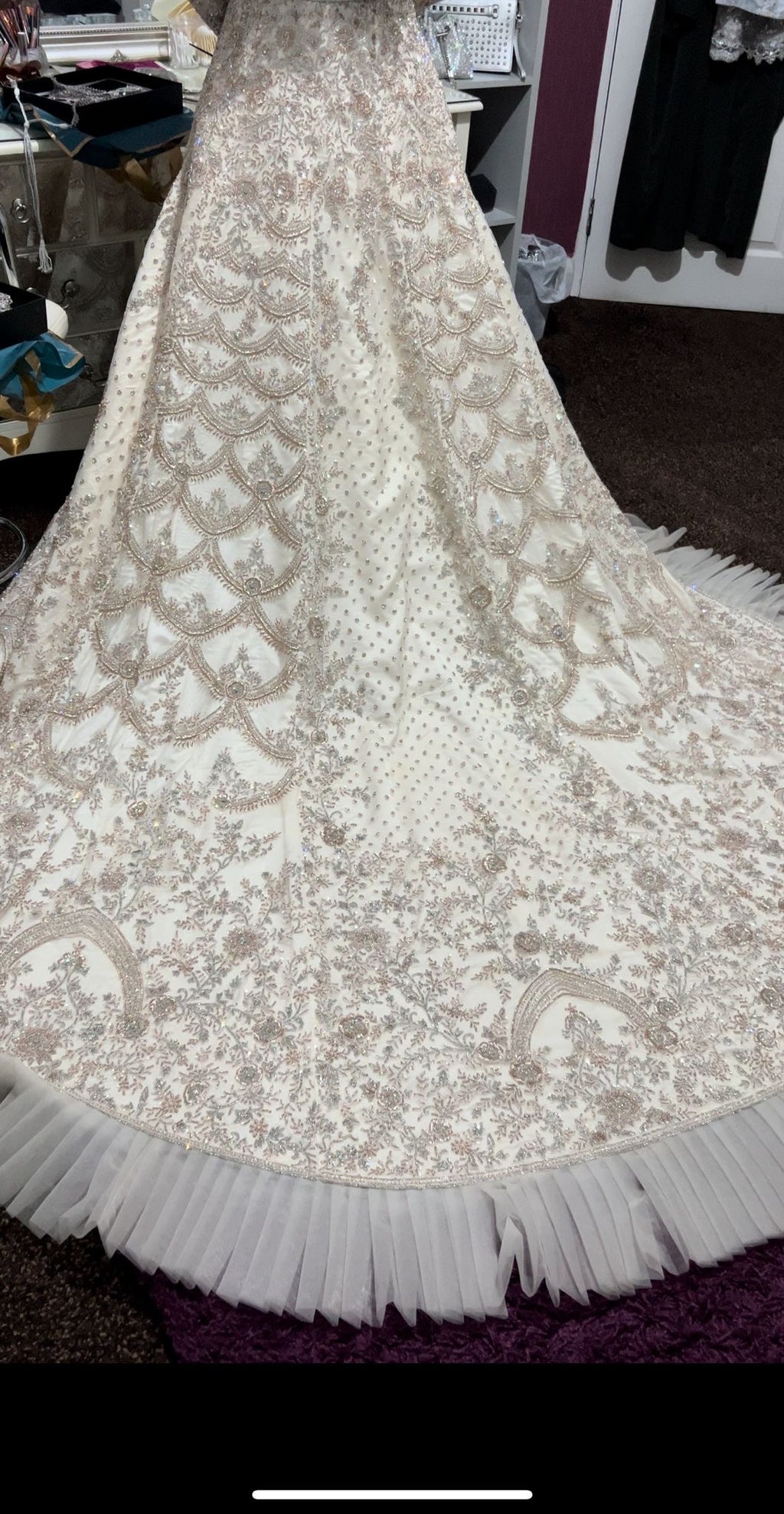 Seasonz White and Rose Bridal Lengha