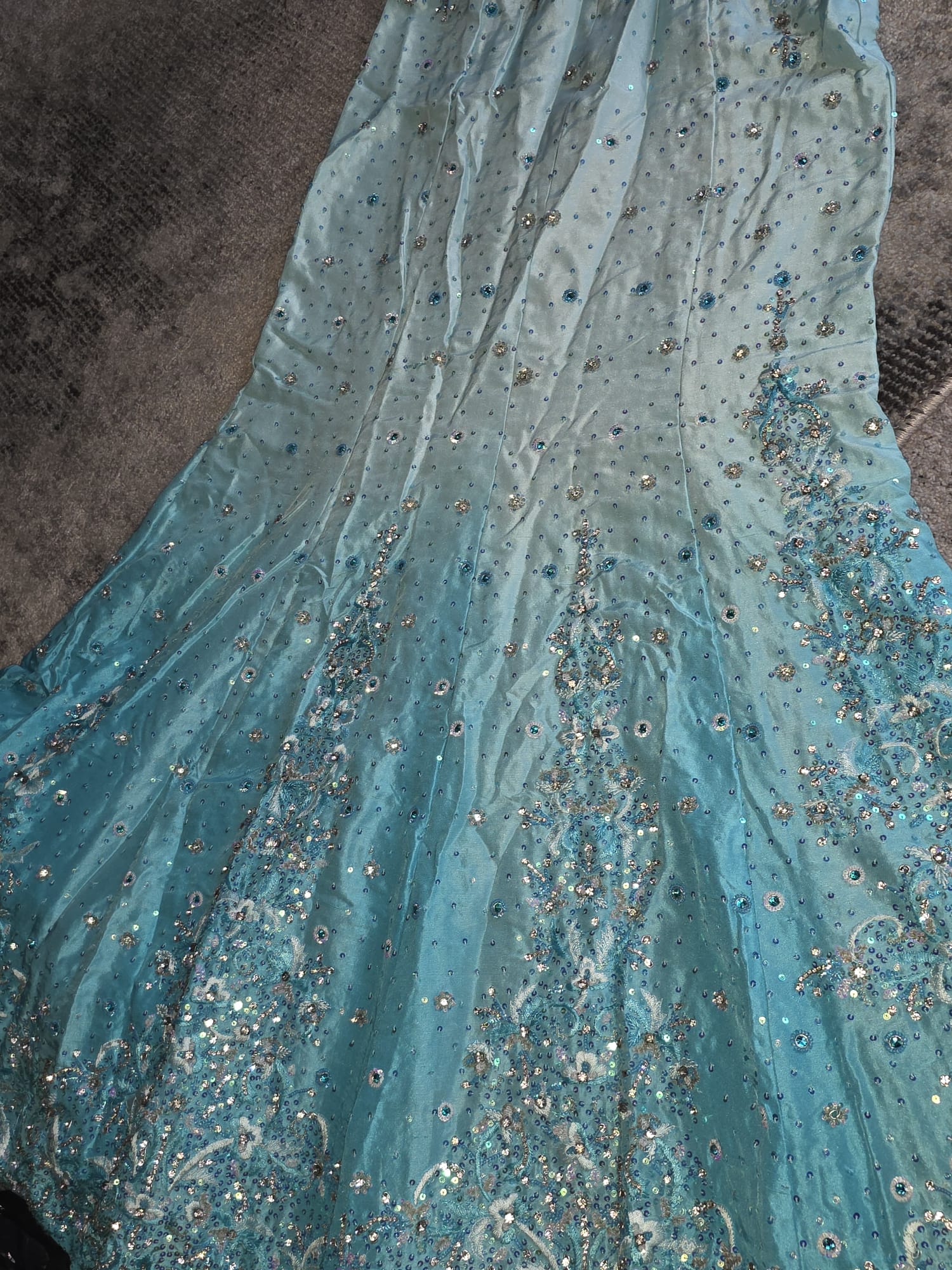 2 tone Turquoise/blue Lehengha